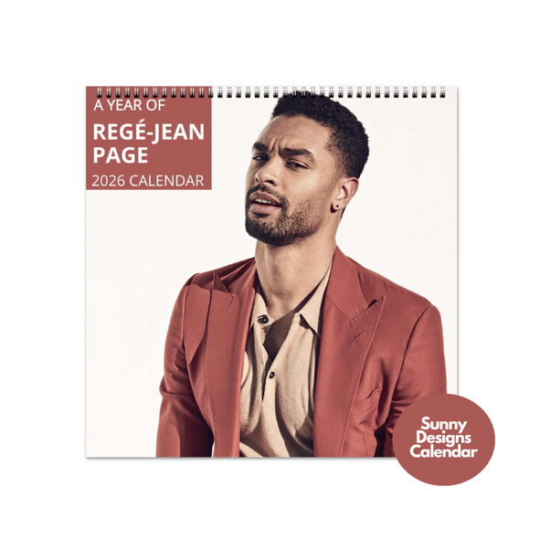 Rege Jean Page 2026 Wall Calendar - Sunny Designs Posters Celebrity Wall Art - Unique Gift - Celebrity Calendar Planner Desk