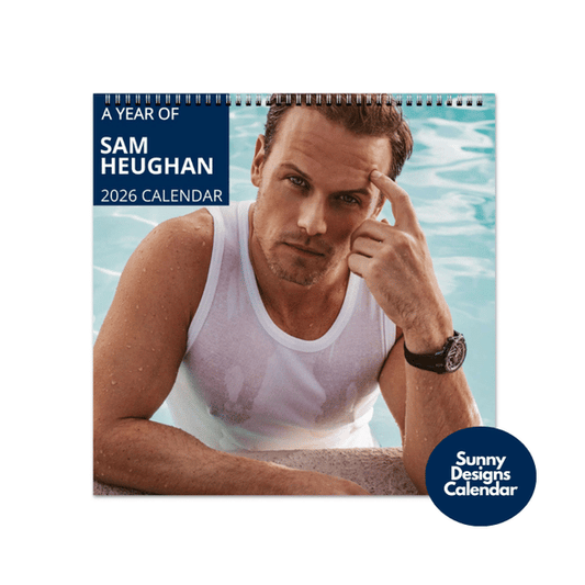 Sam Heughan 2026 Wall Calendar - Sunny Designs Posters Celebrity Wall Art - Unique Gift - Celebrity Calendar Planner Desk