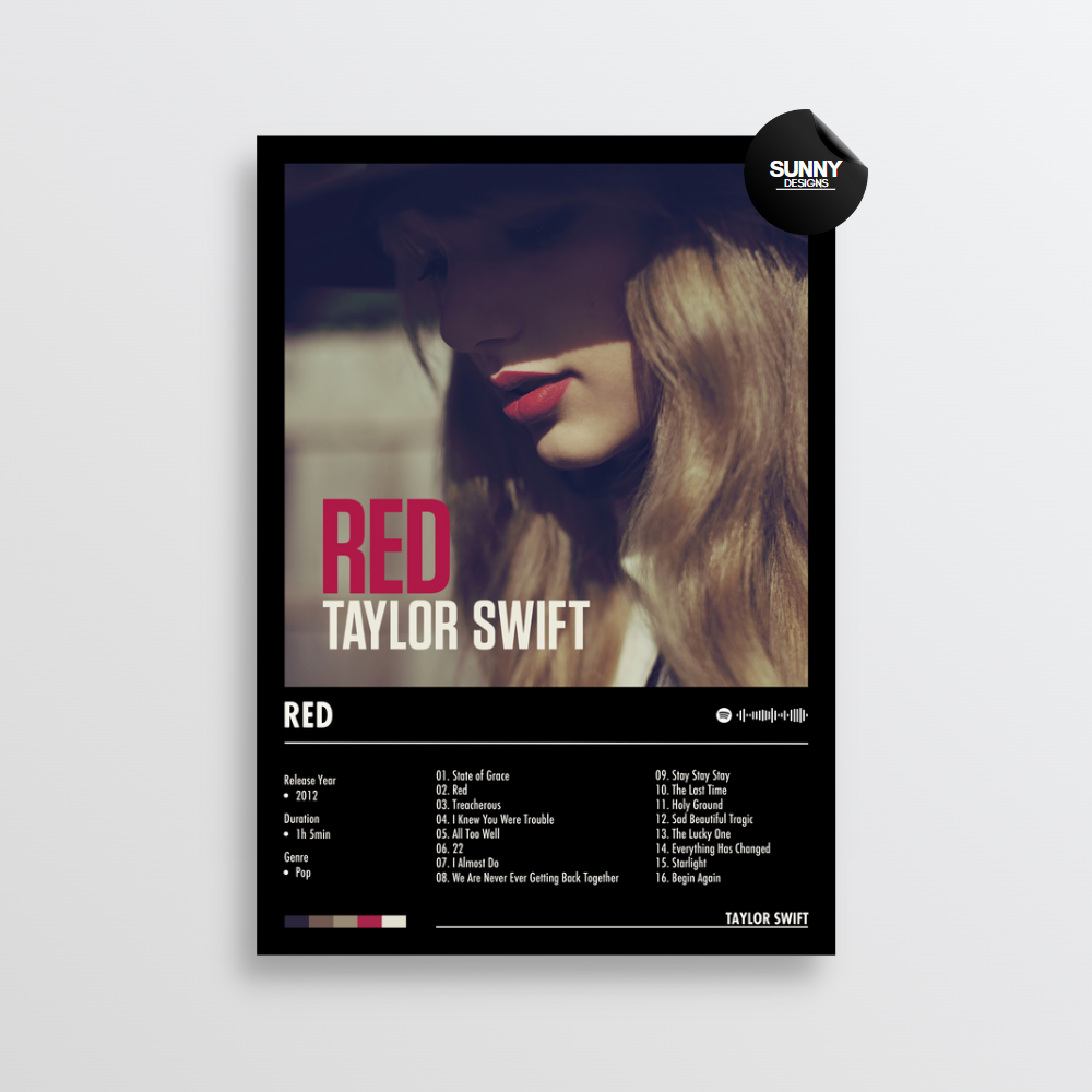 Taylor Swift - Red merch custom album cover poster music poster personalized gifts poster mockup poster template Sunny Designs Poster