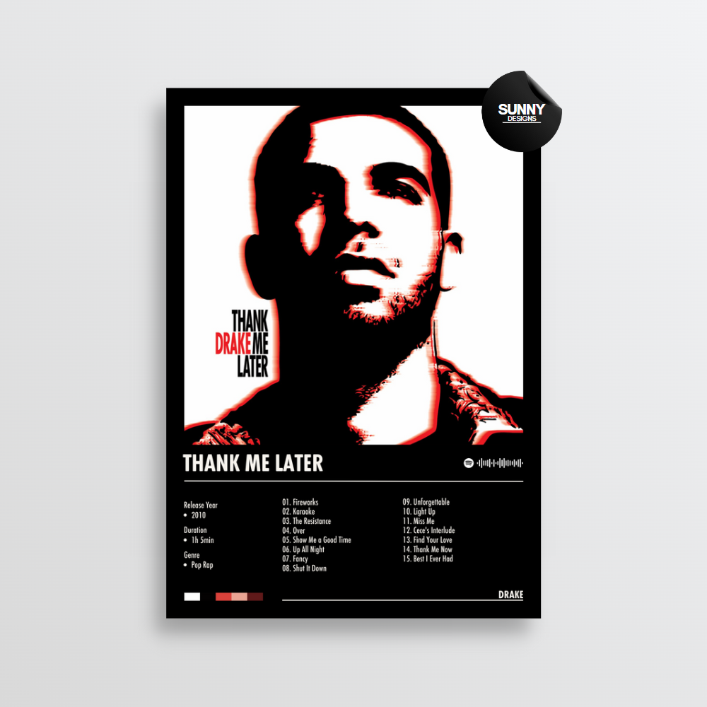 Drake Thank Me Later merch custom album cover poster music poster personalized gifts poster mockup poster template Sunny Designs Poster