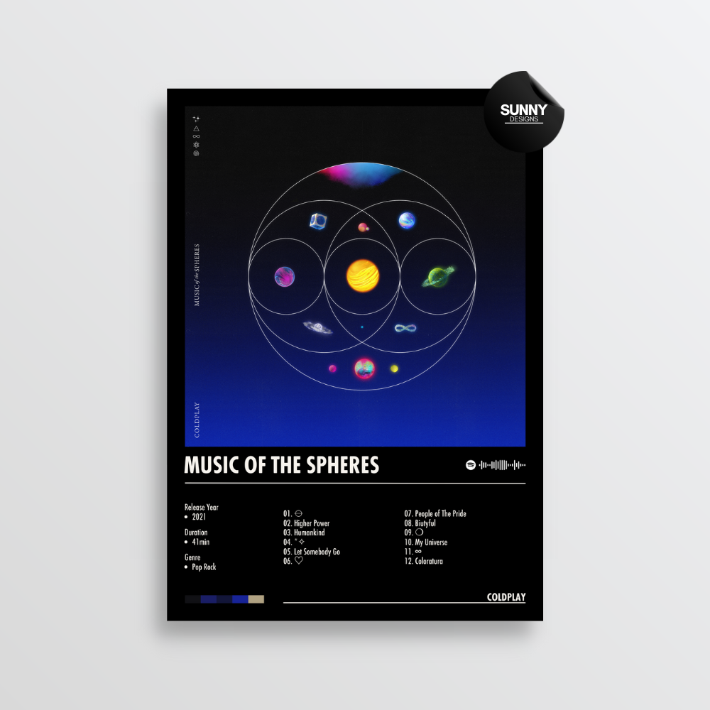 Coldplay Music Of The Spheres merch custom album cover poster music poster personalized gifts poster mockup poster template Sunny Designs Poster 