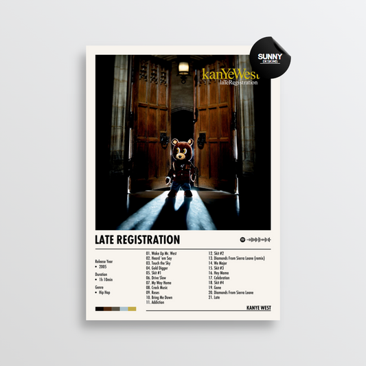 Kanye West Late Registration merch custom album cover poster music poster personalized gifts poster mockup poster template Sunny Designs Poster