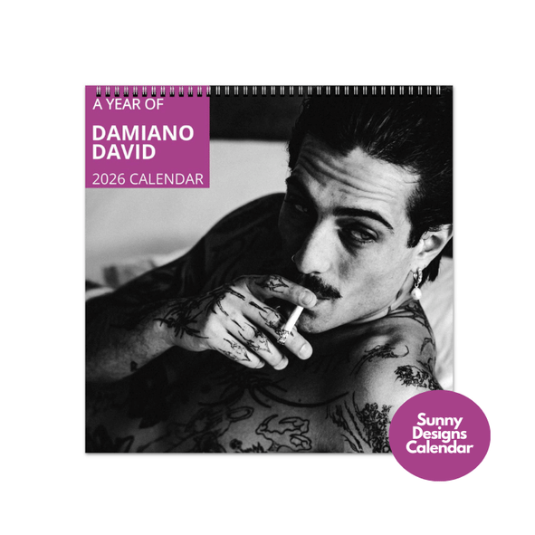 Damiano David 2026 Wall Calendar - Sunny Designs Posters Celebrity Wall Art - Unique Gift - Celebrity Calendar Planner Desk