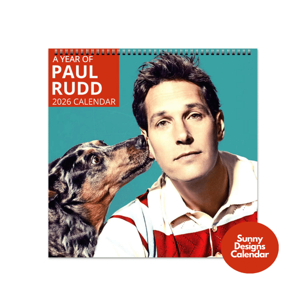 Paul Rudd 2026 Wall Calendar - Sunny Designs Posters Celebrity Wall Art - Unique Gift - Celebrity Calendar Planner Desk