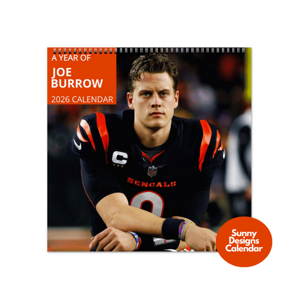 Joe Burrow 2026 Wall Calendar - Sunny Designs Posters Celebrity Wall Art - Unique Gift - Celebrity Calendar Planner Desk