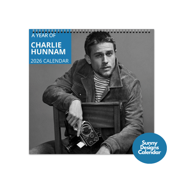 Charlie Hunnam 2026 Wall Calendar - Sunny Designs Posters Celebrity Wall Art - Unique Gift - Celebrity Calendar Planner Desk