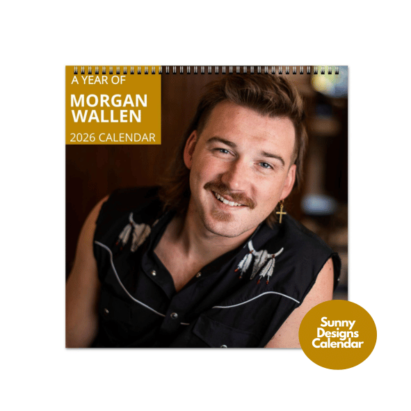 Morgan Wallen 2026 Wall Calendar - Sunny Designs Posters Celebrity Wall Art - Unique Gift - Celebrity Calendar Planner Desk 
