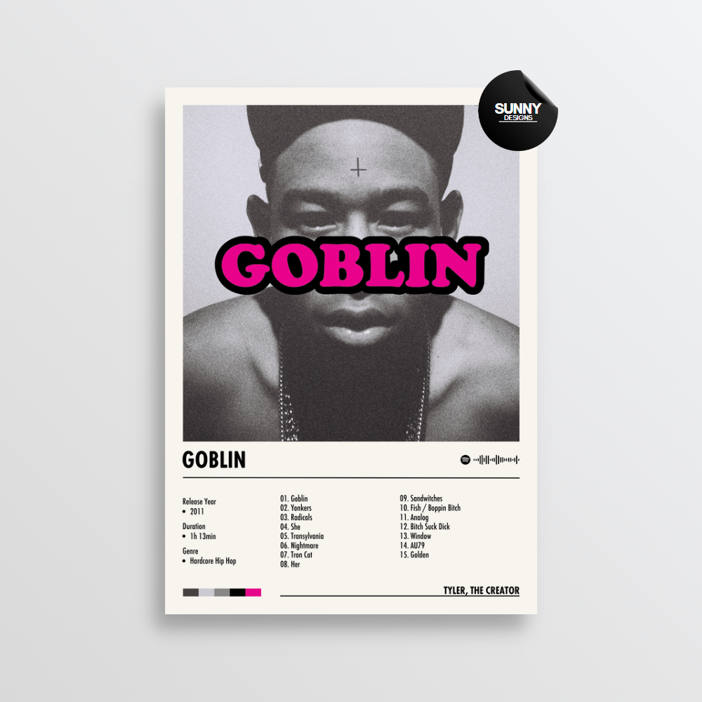 Tyler the Creator Goblin merch custom album cover poster music poster personalized gifts poster mockup poster template Sunny Designs Poster