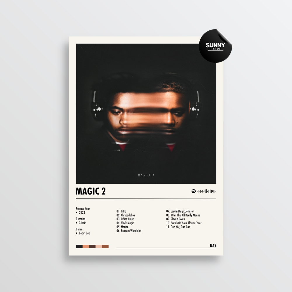 Nas Magic 2 merch custom album cover poster music poster personalized gifts poster mockup poster template album posters for wall Sunny Designs Poster 