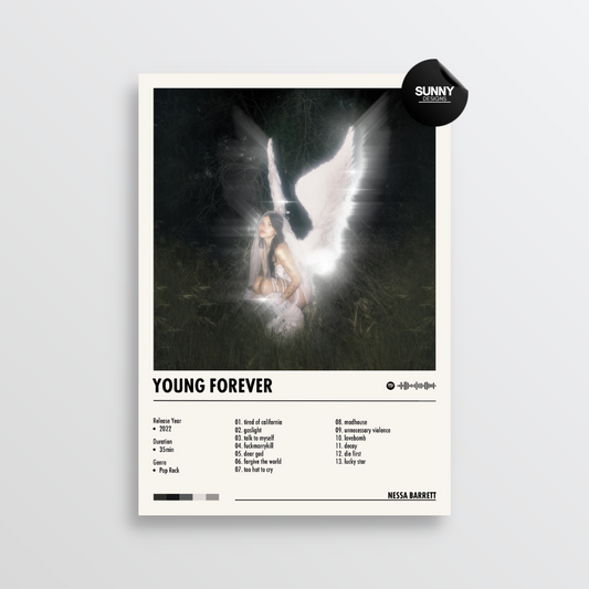 Nessa Barrett young forever merch custom album cover poster music poster personalized gifts poster mockup poster template album posters for wall Sunny Designs Poster 