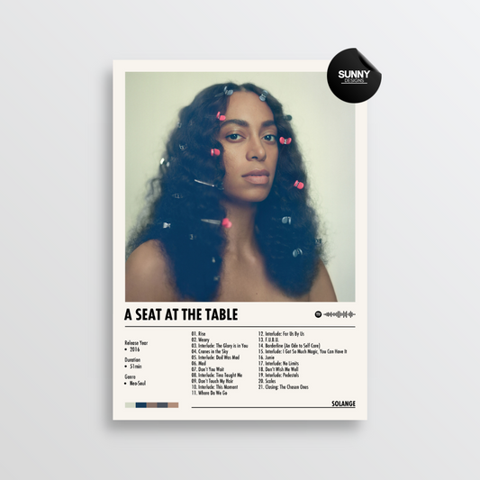 Solange A Seat at the Table merch custom album cover poster music poster personalized gifts poster mockup poster template album posters for wall Sunny Designs Poster 