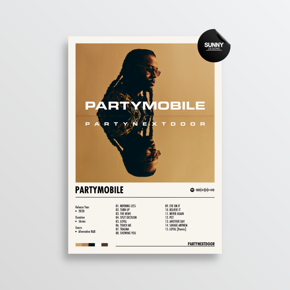 PARTYNEXTDOOR PARTYMOBILE merch custom album cover poster music poster personalized gifts poster mockup poster template album posters for wall Sunny Designs Poster 