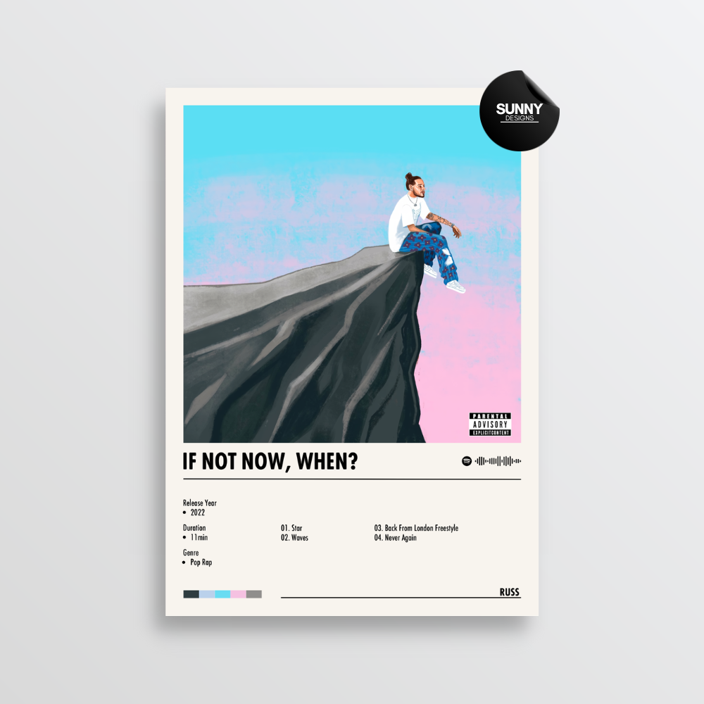 Russ If Not Now, When? merch custom album cover poster music poster personalized gifts poster mockup poster template album posters for wall Sunny Designs Poster 