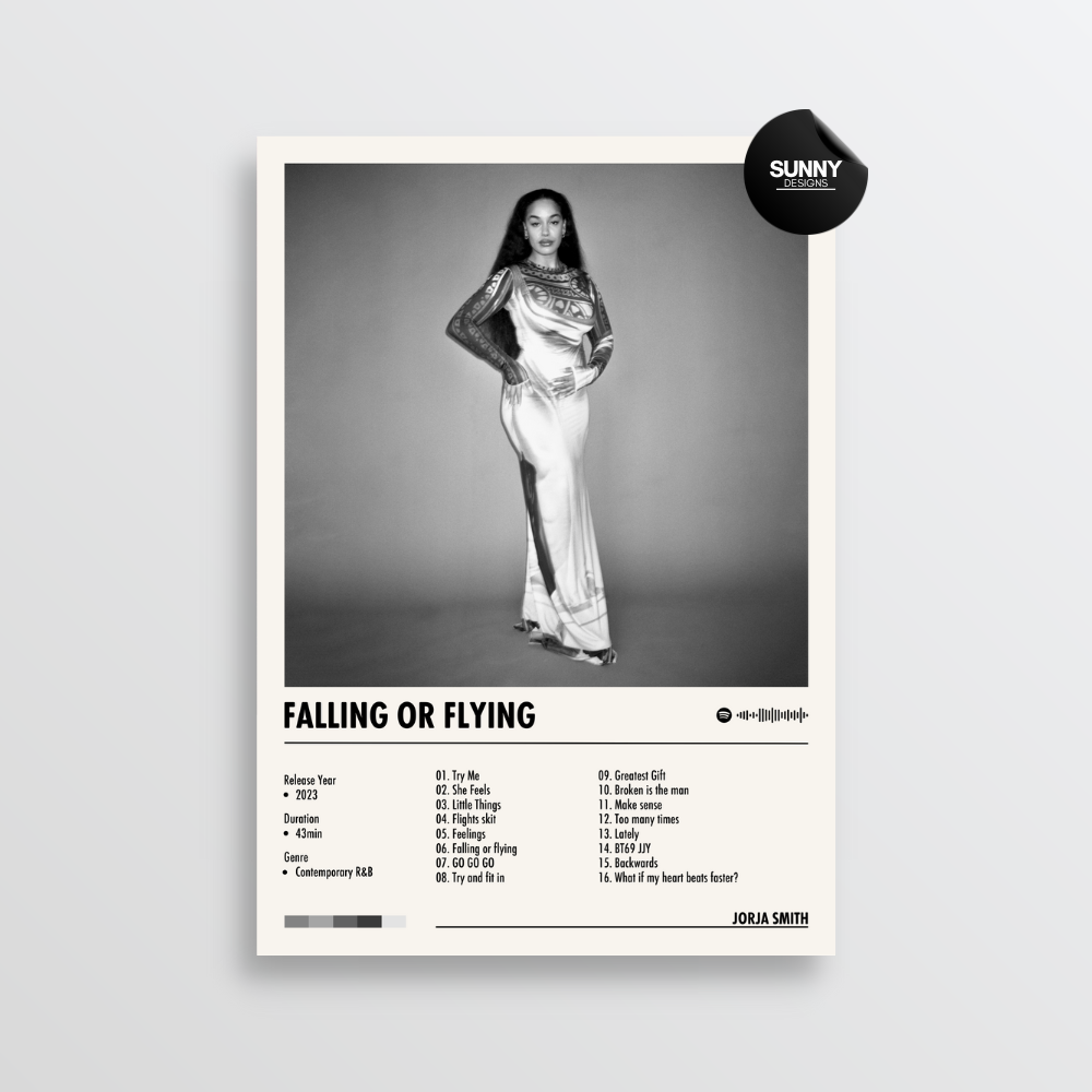 Jorja Smith falling or flying merch custom album cover poster music poster personalized gifts poster mockup poster template album posters for wall Sunny Designs Poster 