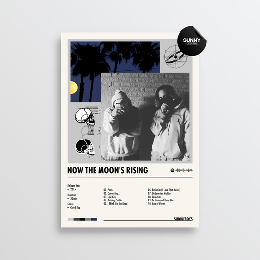 SuicideboyS Now the Moon's Rising merch custom album cover poster music poster personalized gifts poster mockup poster template album posters for wall Sunny Designs Poster 