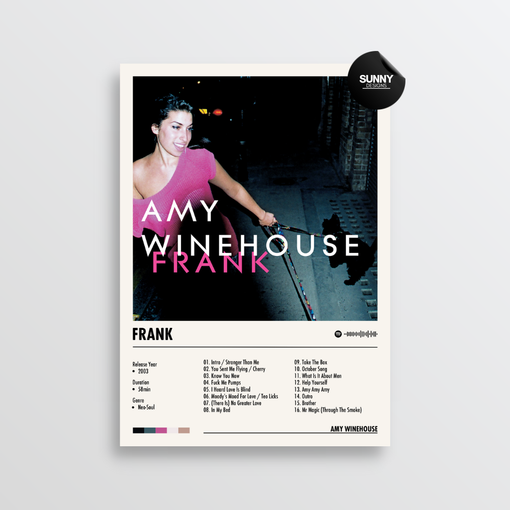 Amy Winehouse Frank merch custom album cover poster music poster personalized gifts poster mockup poster template album posters for wall Sunny Designs Poster 