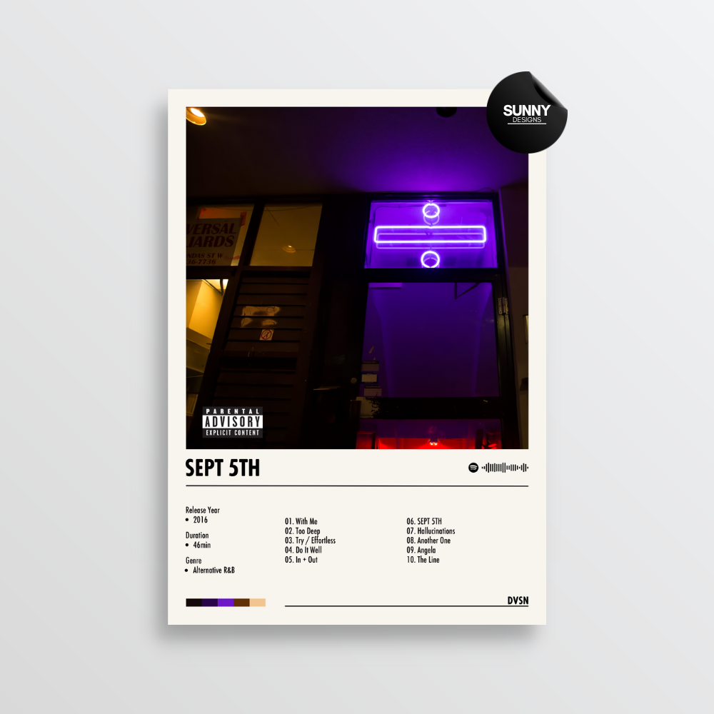 DVSN Sept 5th Album Cover Poster Sunny Designs Posters DVSN Sept 5th Album Cover Poster Sunny Designs Posters