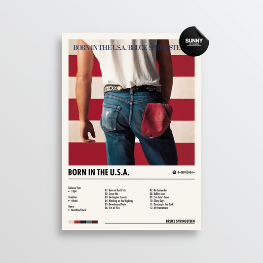 Bruce Springsteen Born In The U.S.A. merch custom album cover poster music poster personalized gifts poster mockup poster template album posters for wall Sunny Designs Poster 