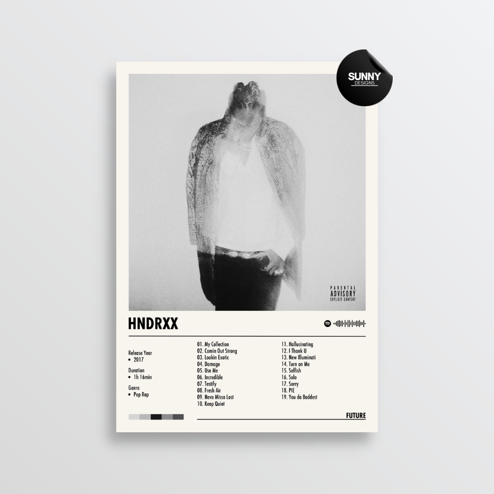 Future HNDRXX merch custom album cover poster music poster personalized gifts poster mockup poster template album posters for wall Sunny Designs Poster 