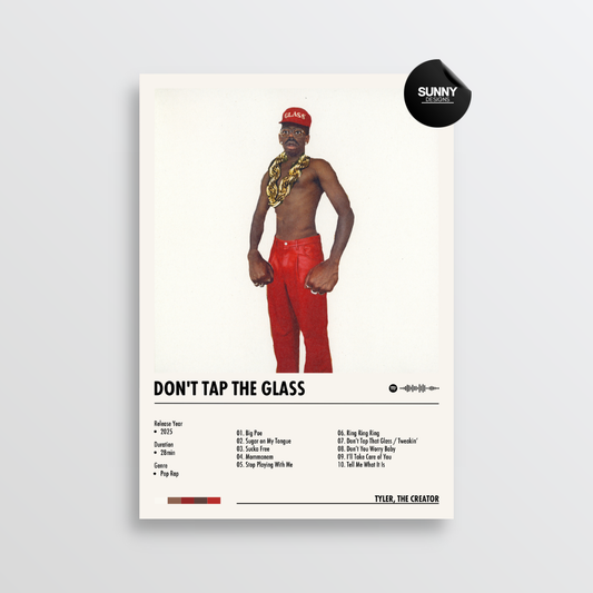 Tyler the Creator DON'T TAP THE GLASS tracklist merch custom album cover poster music poster personalized gifts poster mockup poster template album posters for wall Sunny Designs Poster 