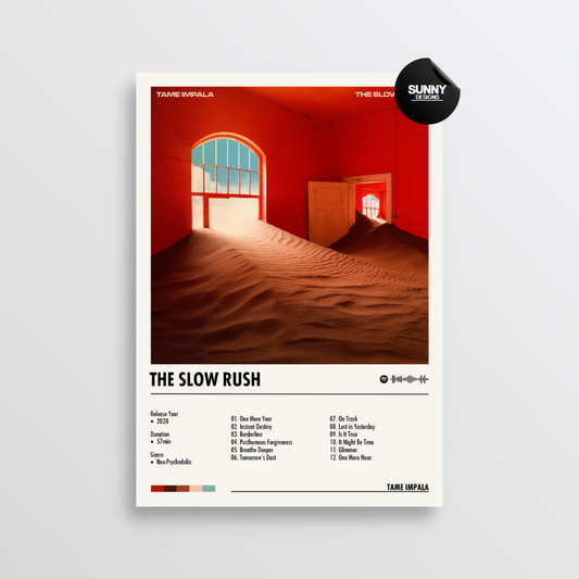 Tame Impala The Slow Rush merch custom album cover poster music poster personalized gifts poster mockup poster template Sunny Designs Poster 