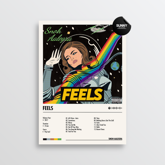 Snoh AalegrA FEELS merch custom album cover poster music poster personalized gifts poster mockup poster template album posters for wall Sunny Designs Poster 