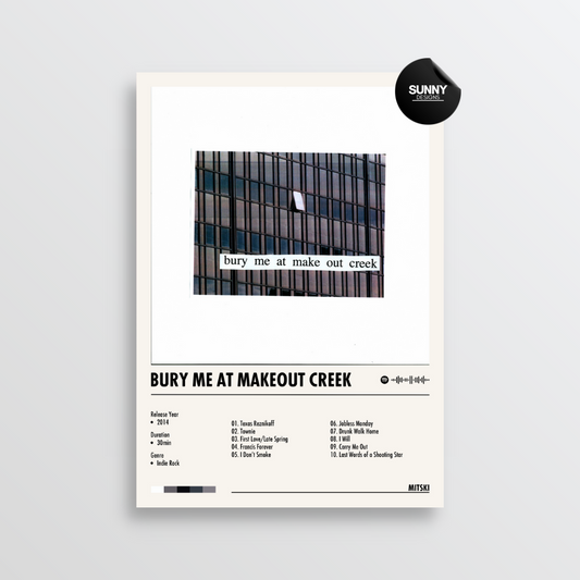 Mitski Bury Me At Makeout Creek merch custom album cover poster music poster personalized gifts poster mockup poster template album posters for wall Sunny Designs Poster 