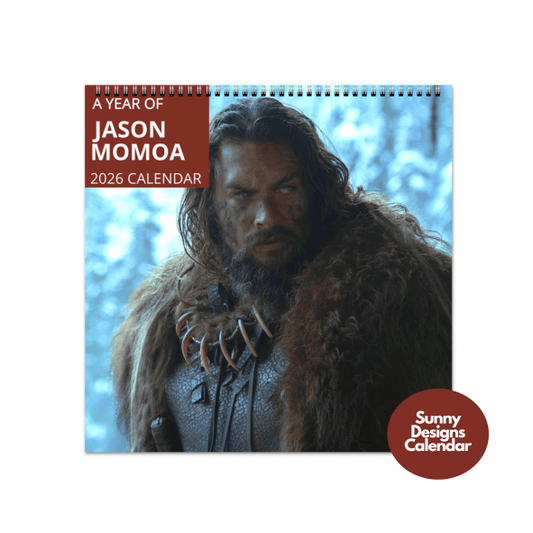 Jason Momoa 2026 Wall Calendar - Sunny Designs Posters Celebrity Wall Art - Unique Gift - Celebrity Calendar Planner Desk 
