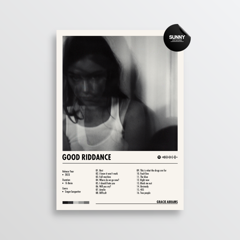 Gracie Abrams Good Riddance merch custom album cover poster music poster personalized gifts poster mockup poster template album posters for wall Sunny Designs Poster 