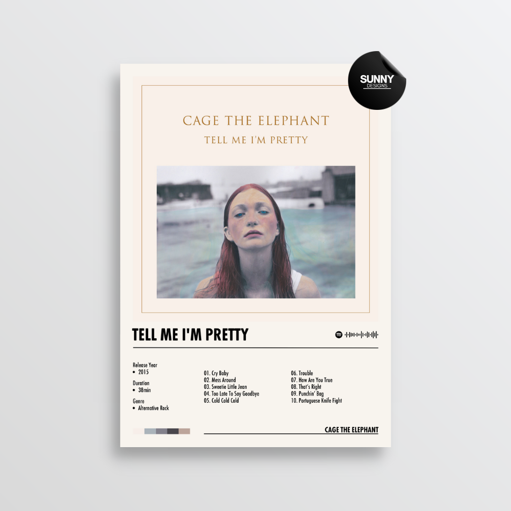 Cage the Elephant Tell Me I'm Pretty merch custom album cover poster music poster personalized gifts poster mockup poster template album posters for wall Sunny Designs Poster 