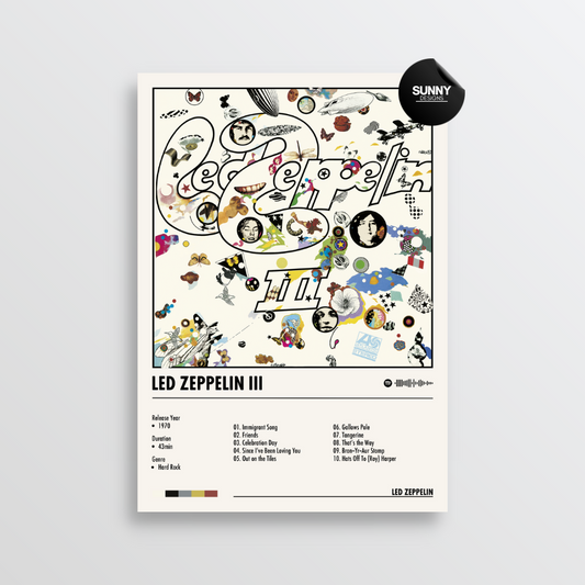 Led Zeppelin Led Zeppelin 3 merch custom album cover poster music poster personalized gifts poster mockup poster template album posters for wall Sunny Designs Poster 