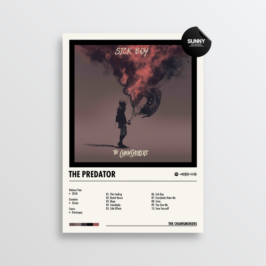 The Chainsmokers The Predator merch custom album cover poster music poster personalized gifts poster mockup poster template album posters for wall Sunny Designs Poster 