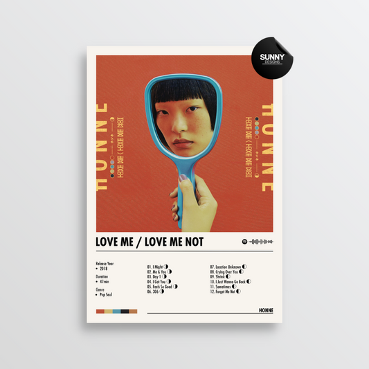 HONNE Love Me Love Me Not merch custom album cover poster music poster personalized gifts poster mockup poster template album posters for wall Sunny Designs Poster 