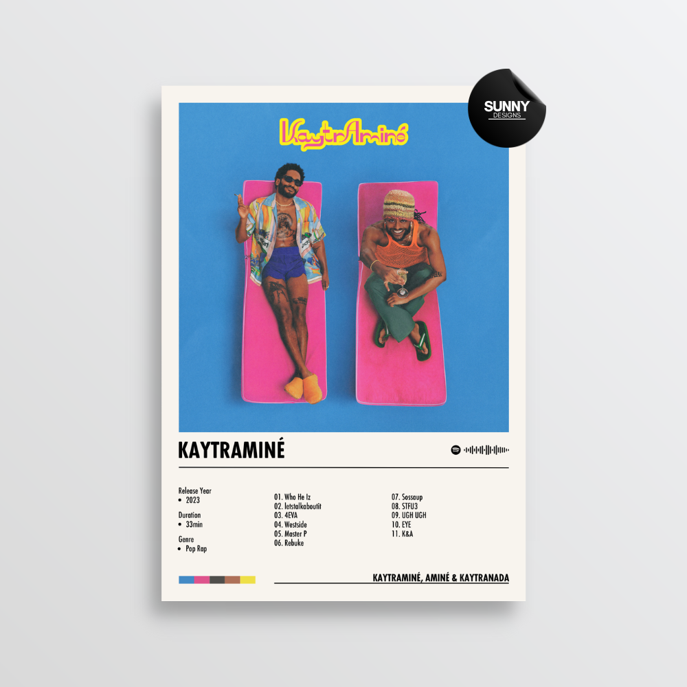 KAYTRAMINE Amine KAYTRANADA KAYTRAMINE  merch custom album cover poster music poster personalized gifts poster mockup poster template album posters for wall Sunny Designs Poster
