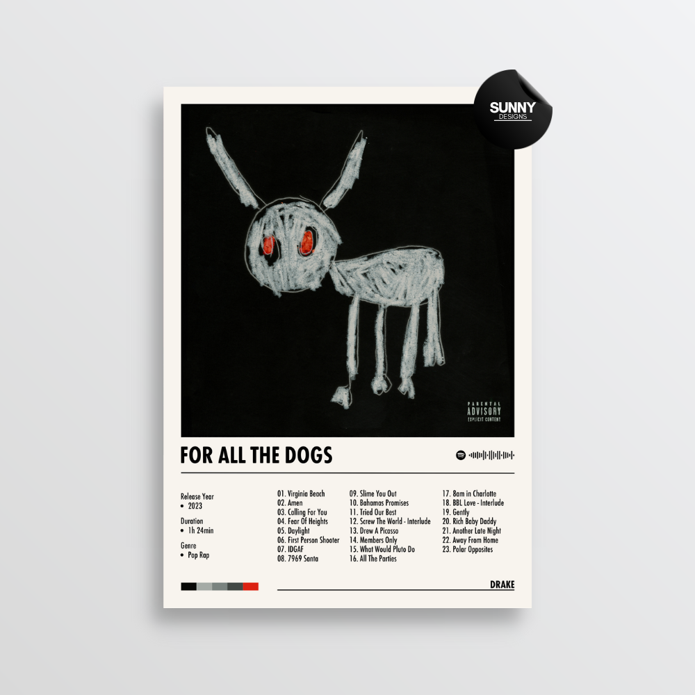Drake - for all the dogs | Album Cover Poster – Sunny Designs Posters