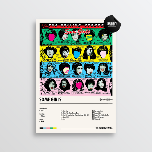 The Rolling Stones Some Girls merch custom album cover poster music poster personalized gifts poster mockup poster template album posters for wall Sunny Designs Poster 