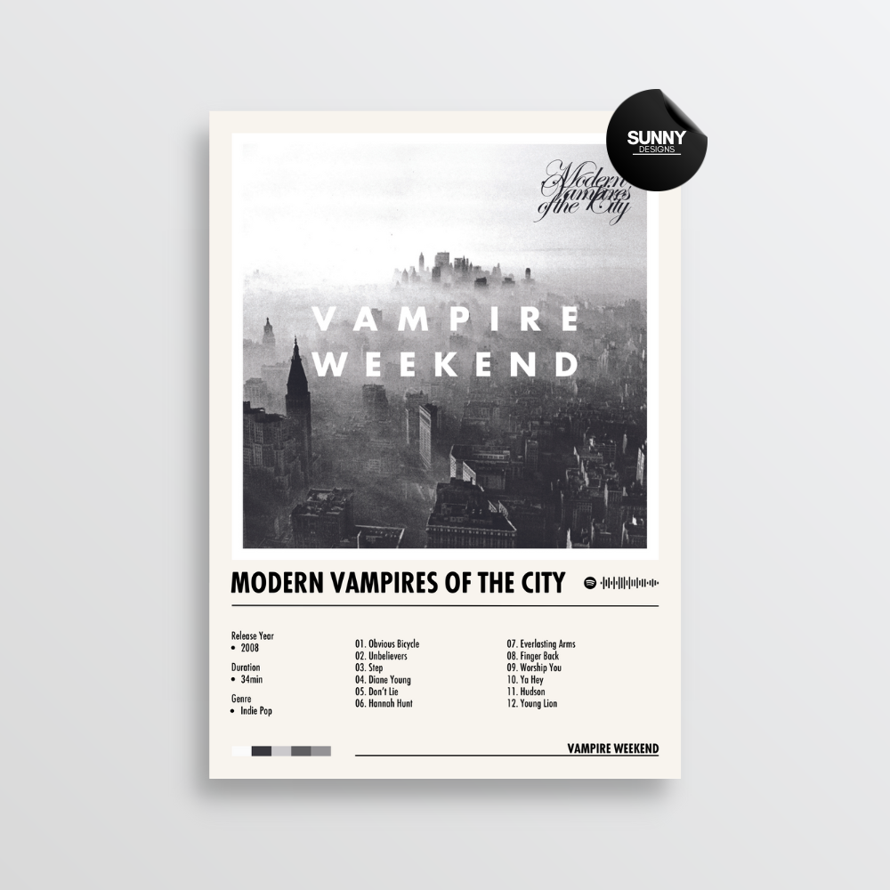 Vampire Weekend Modern Vampires of the City merch custom album cover poster music poster personalized gifts poster mockup poster template album posters for wall Sunny Designs Poster 