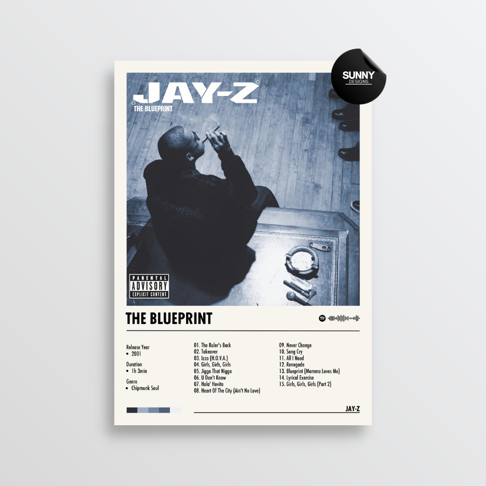 JAY Z The Blueprint merch custom album cover poster music poster personalized gifts poster mockup poster template album posters for wall Sunny Designs Poster 