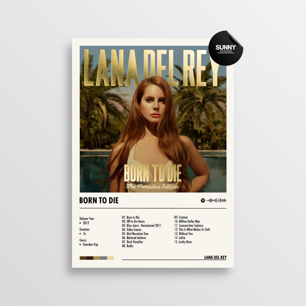 Lana del Rey Born To Die - The Paradise Edition merch custom album cover poster music poster personalized gifts poster mockup poster template Sunny Designs Poster