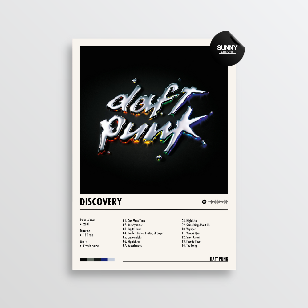 Daft Punk Discovery merch custom album cover poster music poster personalized gifts poster mockup poster template album posters for wall Sunny Designs Poster 