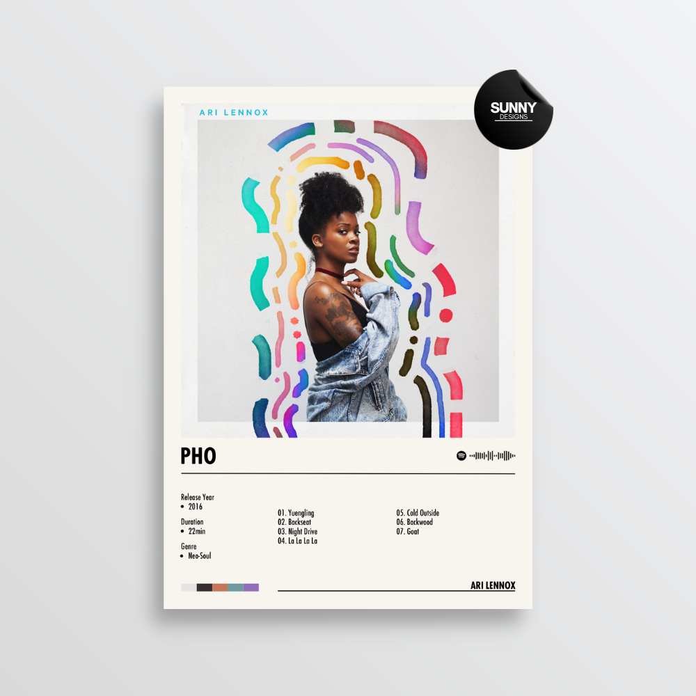 Ari Lennox PHO merch custom album cover poster music poster personalized gifts poster mockup poster template album posters for wall Sunny Designs Poster
