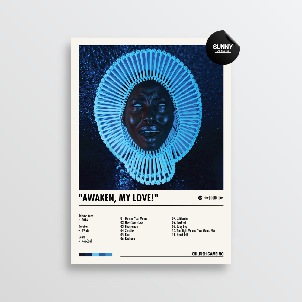 Childish Gambino Awaken, My Love! merch custom album cover poster music poster personalized gifts poster mockup poster template Sunny Designs Poster