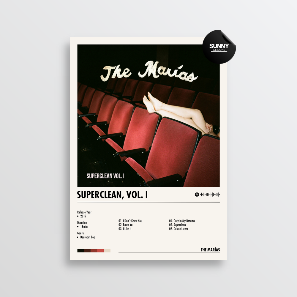 The Marias Superclean Vol. I merch custom album cover poster music poster personalized gifts poster mockup poster template album posters for wall Sunny Designs Poster 