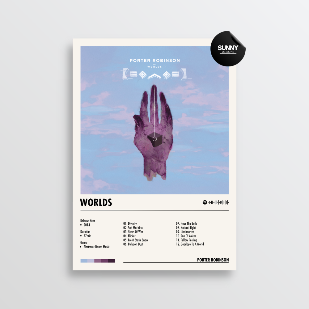 Porter Robinson Worlds merch custom album cover poster music poster personalized gifts poster mockup poster template album posters for wall Sunny Designs Poster
