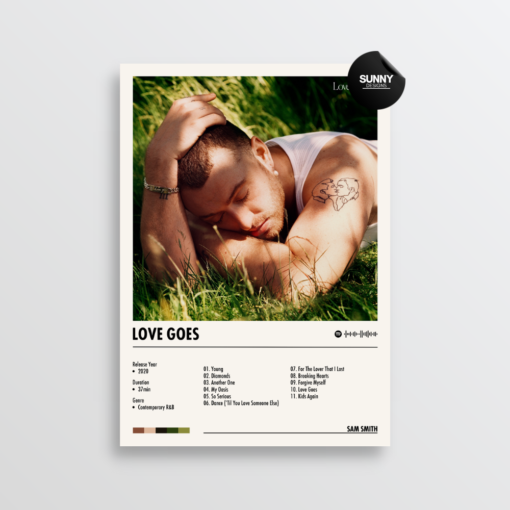 Sam Smith Love Goes merch custom album cover poster music poster personalized gifts poster mockup poster template album posters for wall Sunny Designs Poster 