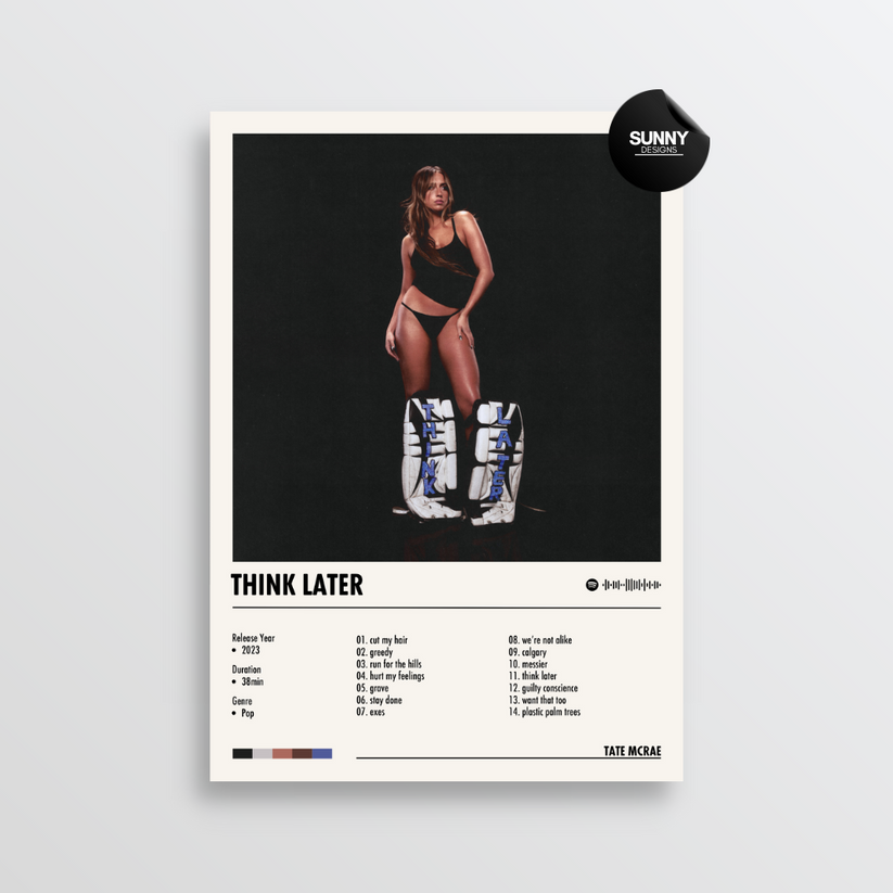 Tate McRae - THINK LATER | Album Cover Poster – Sunny Designs Posters