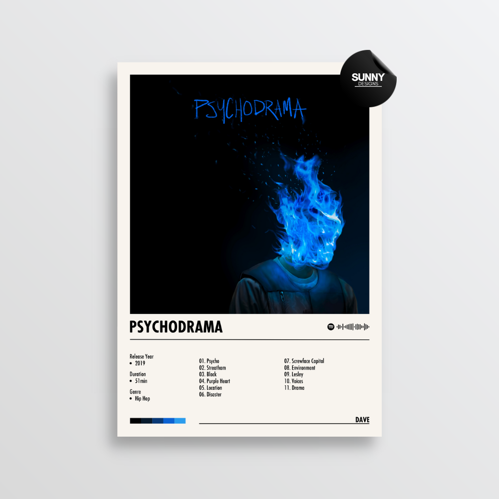 Dave Psychodrama merch custom album cover poster music poster personalized gifts poster mockup poster template Sunny Designs Poster 