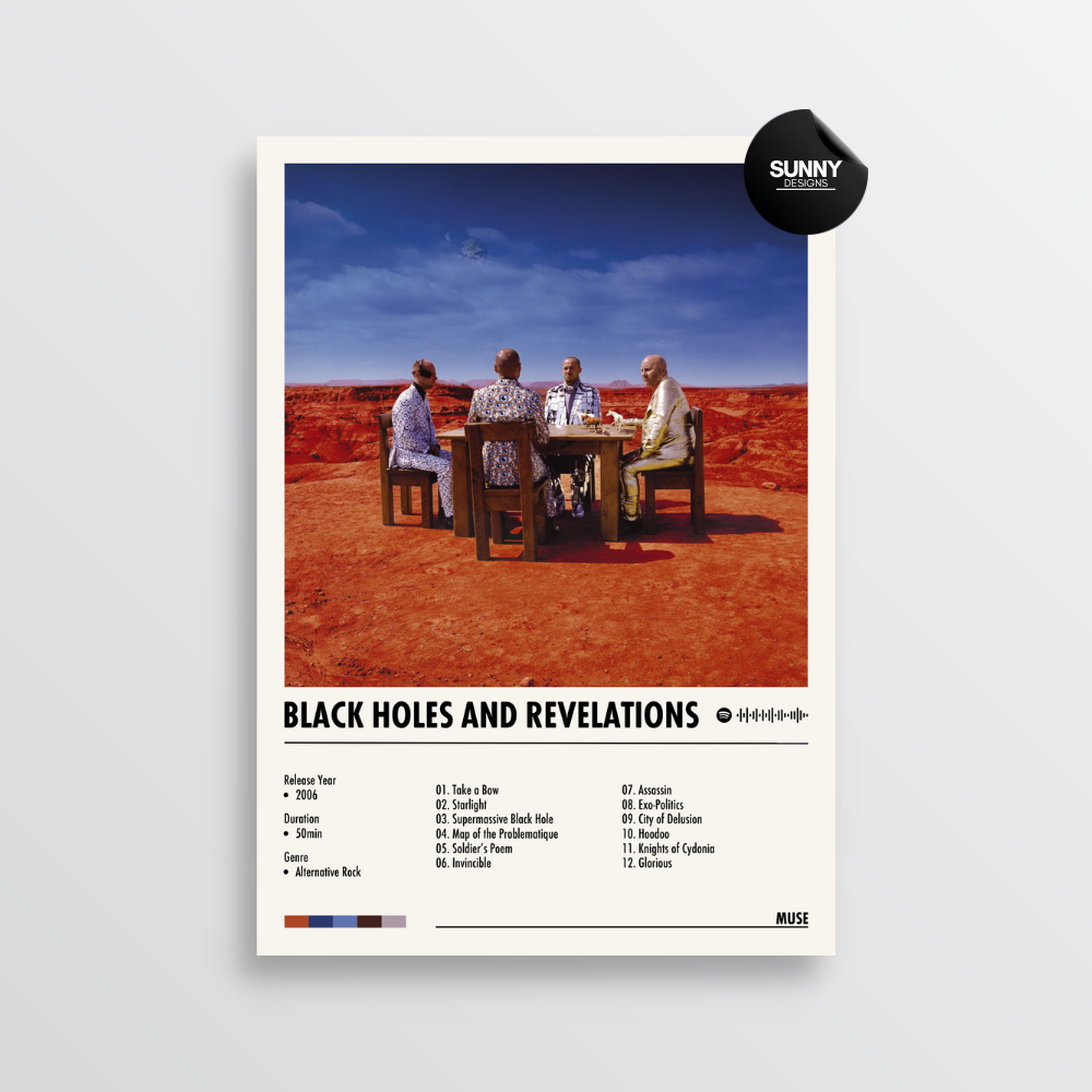 Muse Black Holes and Revelations merch custom album cover poster music poster personalized gifts poster mockup poster template album posters for wall Sunny Designs Poster 