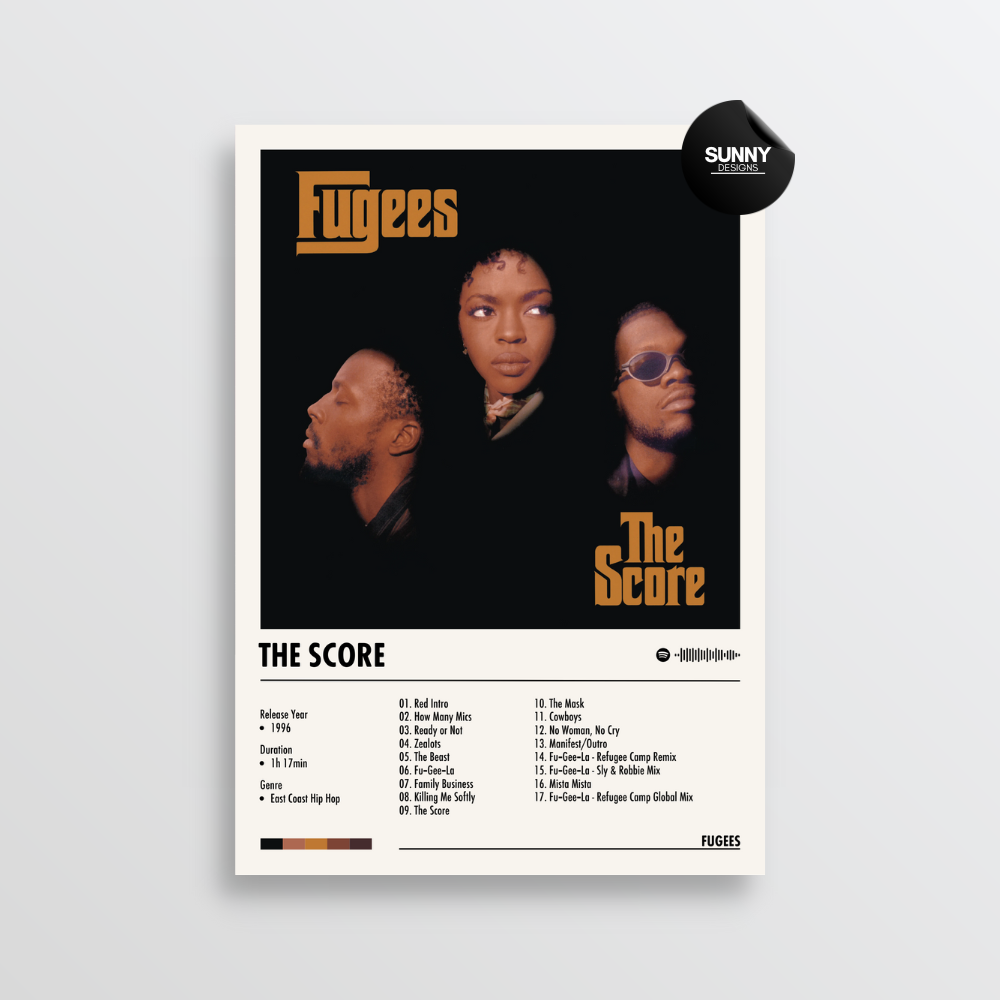 Fugees The Score merch custom album cover poster music poster personalized gifts poster mockup poster template album posters for wall Sunny Designs Poster 