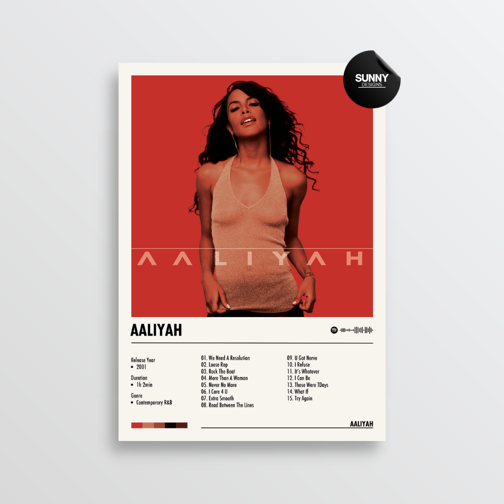 Aaliyah Aaliyah merch custom album cover poster music poster personalized gifts poster mockup poster template album posters for wall Sunny Designs Poster 